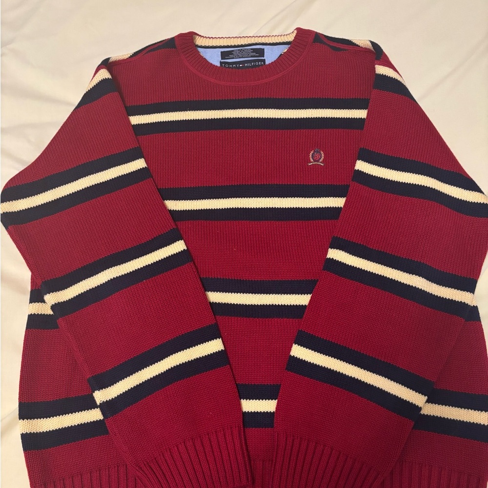 Tommy Hilfiger Red Striped Sweater